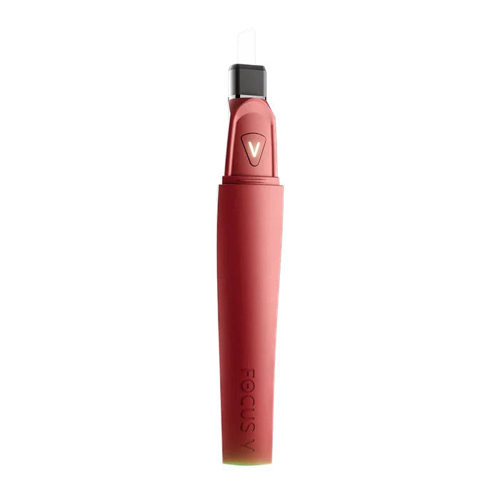 Focus V Saber Electronic Dab Tool – Bordeaux red edition standing without cap.