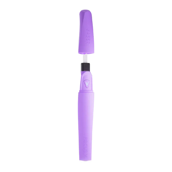 Focus V Saber Lilac – heating element exposed showing ceramic tip and internal core.