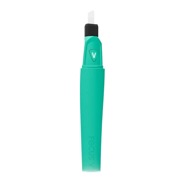 Focus V Saber Electronic Dab Tool – Teal edition capless view showing sleek aluminum body.
