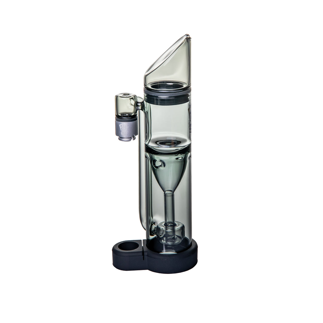 ryan fitt glass co pivot bubbler full view showcasing minimalist design and vertical pillar form factor