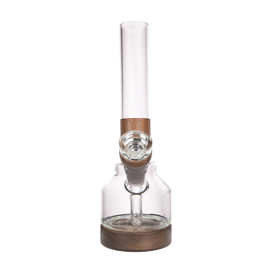 mj arsenal alpine palisade water pipe front angle glass chamber and wood accent