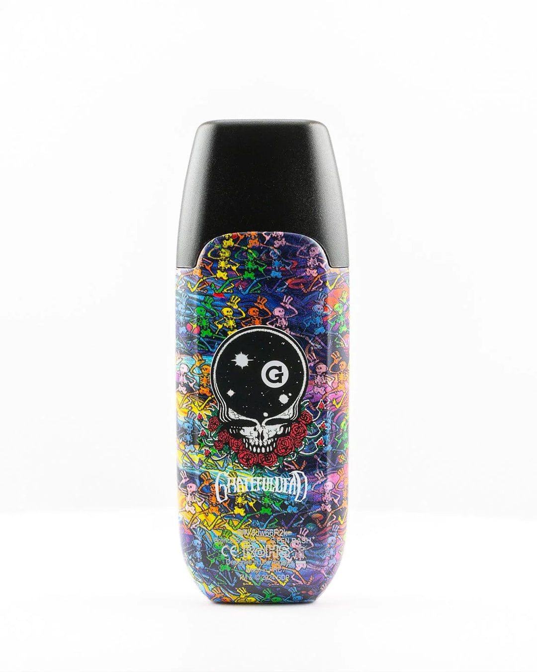G Pen Dash+ Grateful Dead – standing upright with visible LED screen and floral tie-dye finish.