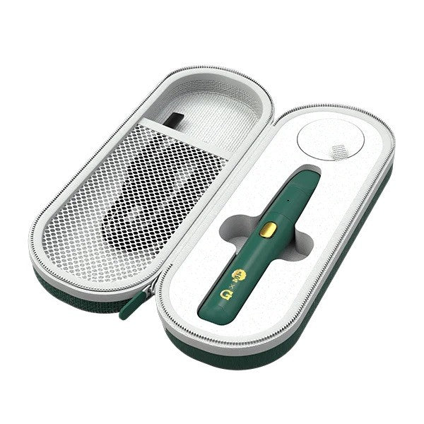 G Pen Micro+ Dr. Greenthumb’s kit – green hemp travel case, USB-C cable, tool, and vaporizer.