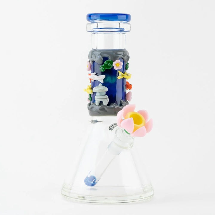 Koi fish themed borosilicate mini beaker by Empire Glassworks