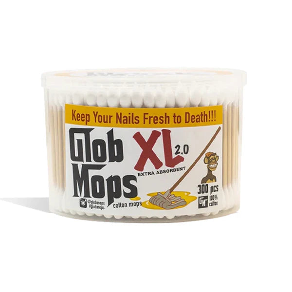 Glob Mops XL 2.0 box packaging showing 300 premium cotton mops