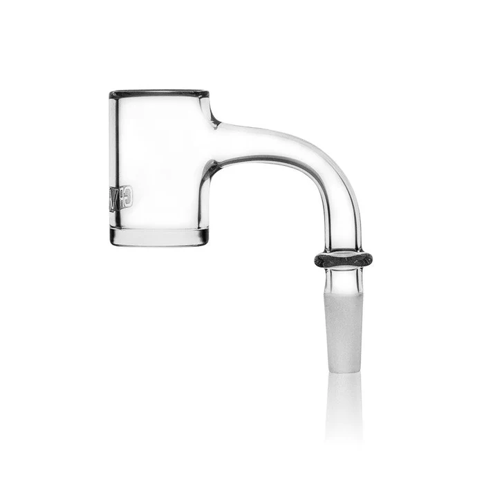 GRAV Seamless Quartz Banger in 10mm — 100% quartz worked as one continuous piece, with thick walls and a 90° male joint.