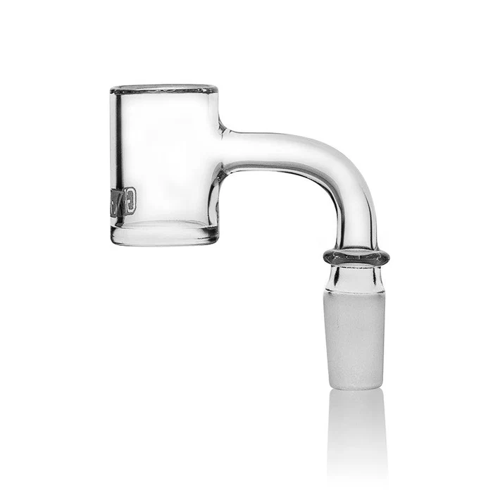 GRAV Seamless Quartz Banger in 14mm — seamless one-piece quartz with a smooth unbroken transition from neck to bucket, 90° male joint.