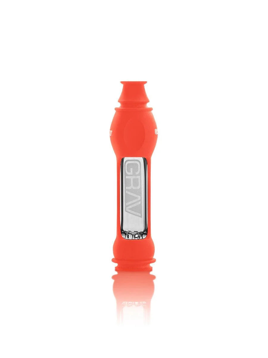 GRAV 16mm OctoTaster in Scarlet Orange silicone skin with fold-over bowl cap.