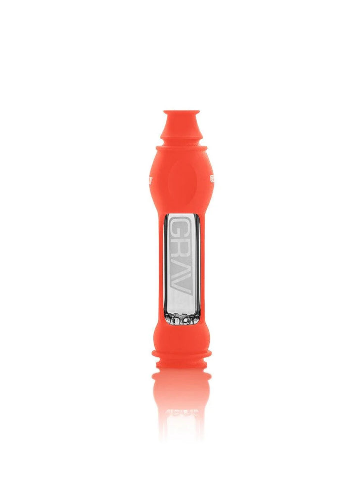 GRAV 16mm OctoTaster in Scarlet Orange silicone skin with fold-over bowl cap.