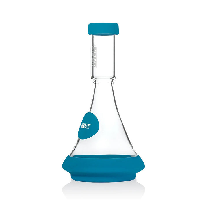 GRAV Deco Water Pipe in Silicone in Blue — side view