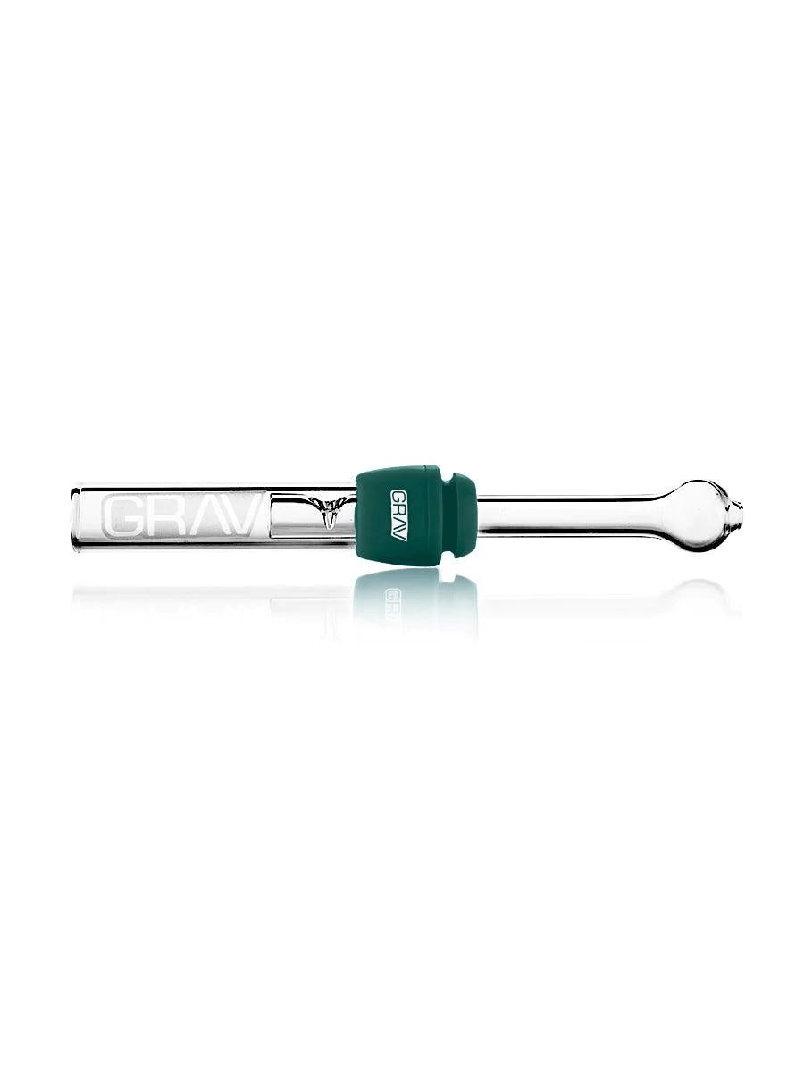 GRAV Glass Blunt with Silicone Grommet — slide-style glass blunt, detail view