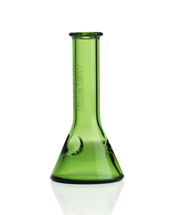 Grav Labs Beaker Spoon Green glass hand pipe with beaker-shaped bowl
