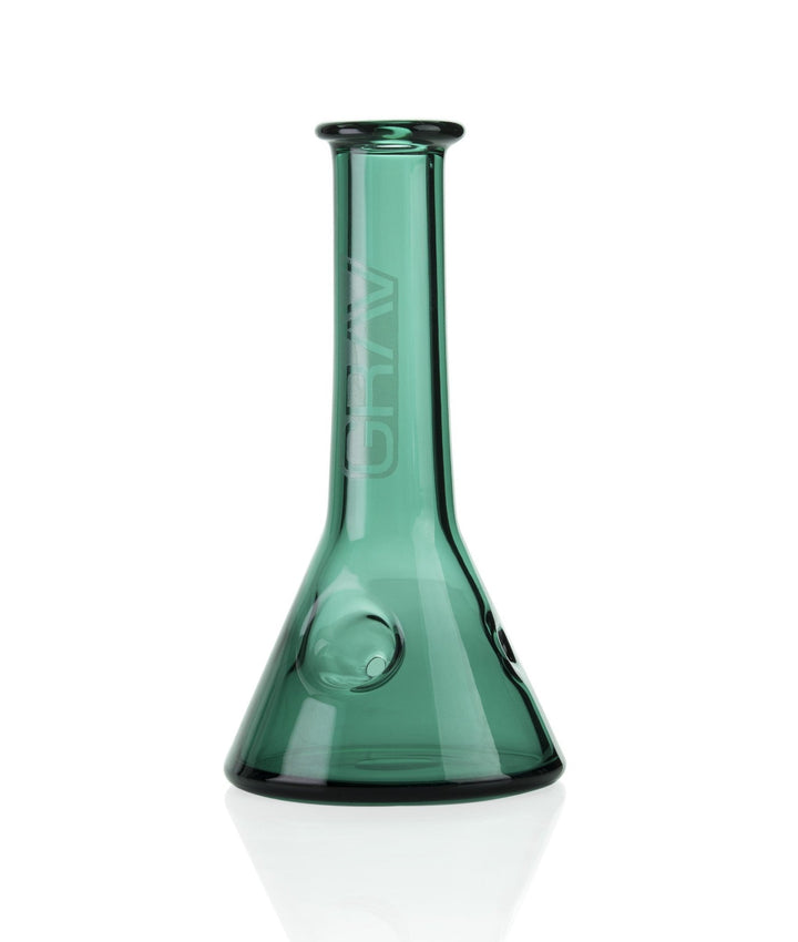Grav Labs Beaker Spoon Lake Green glass spoon pipe with beaker-shaped bowl