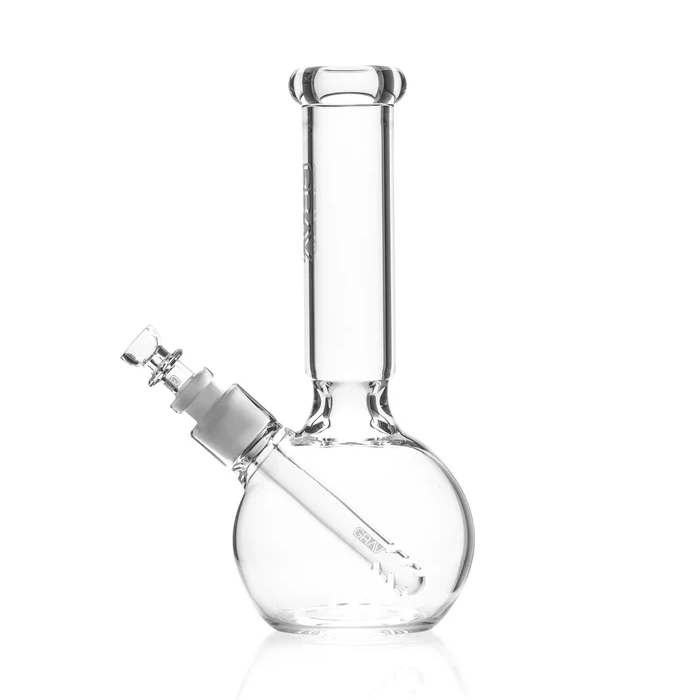 GRAV Medium Round Base Bong left side view with the 14mm cup bowl seated in the removable downstem