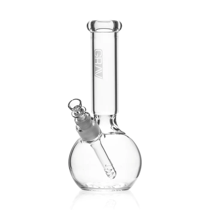 GRAV Medium Round Base Bong in clear borosilicate glass, 9.5 inch water pipe with round base