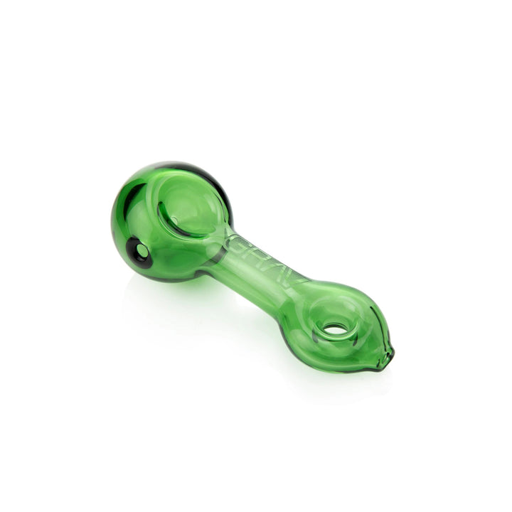 GRAV Mini Spoon Green — mini glass spoon-style hand pipe in green