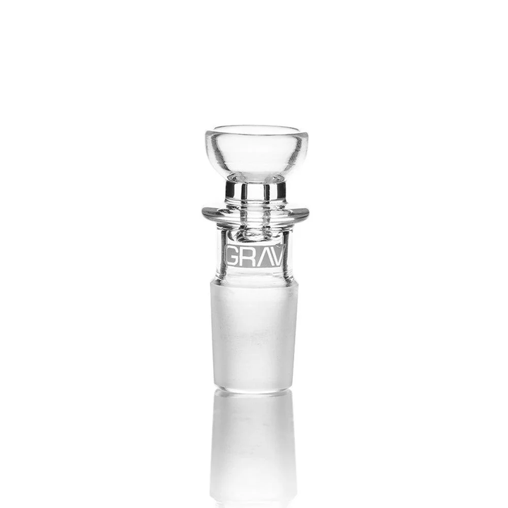 GRAV Cup Bowl in 19mm — clear borosilicate glass slide for larger water pipes with a 19mm female joint.