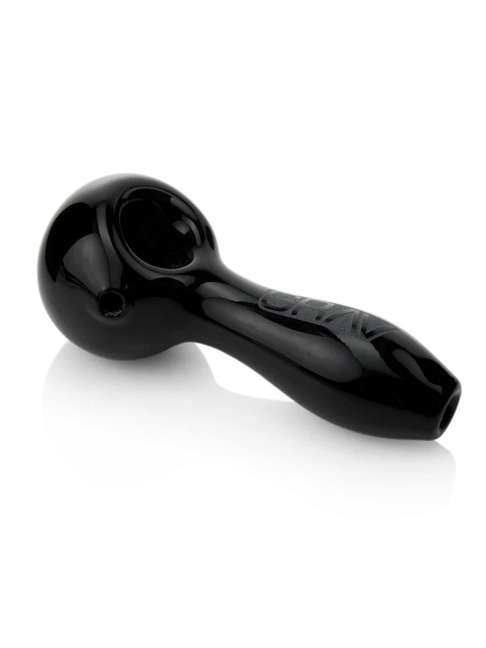 GRAV Classic Spoon glass pipe black color sleek borosilicate hand pipe
