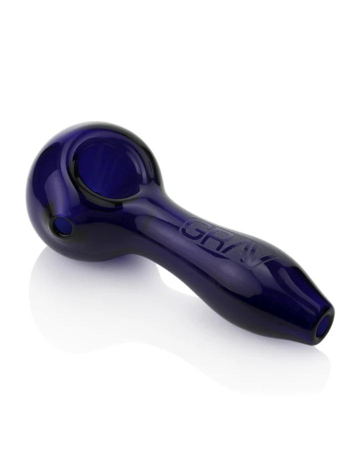 GRAV Classic Spoon glass pipe blue color classic 4 inch spoon pipe design