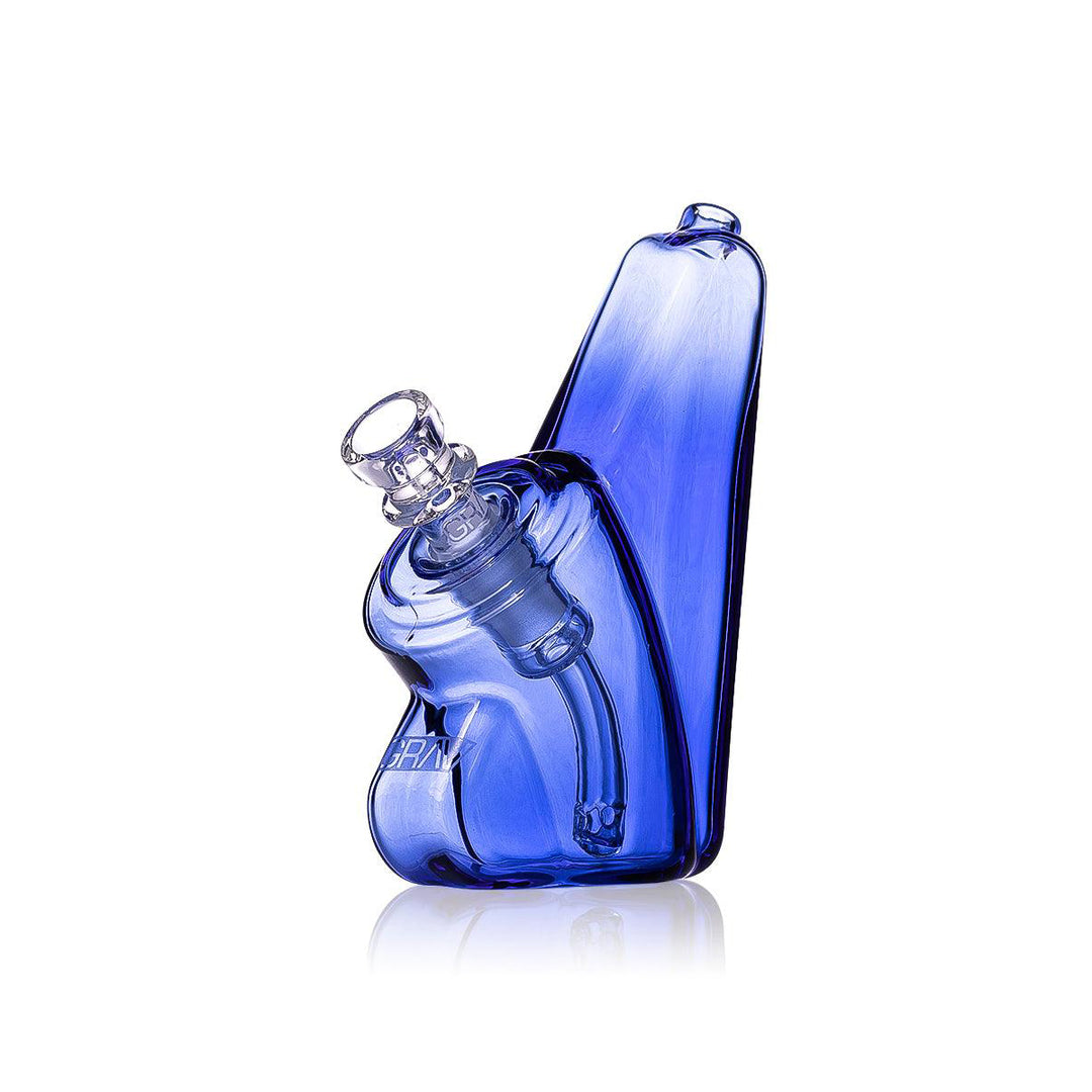 GRAV Wedge Bubbler in Light Cobalt — pale blue tinted borosilicate wedge bubbler.