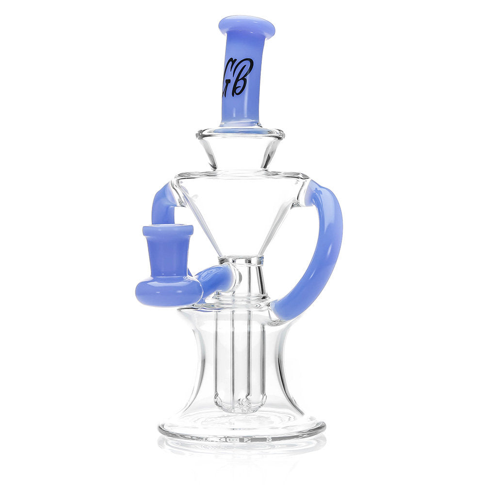 Green Bear Glass Double Cycler — Slime Blue colorway recycler dab rig