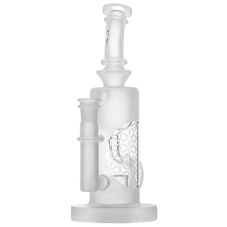 Green Bear Glass Seed Cycler — Sandblast finish recycler dab rig, hero shot