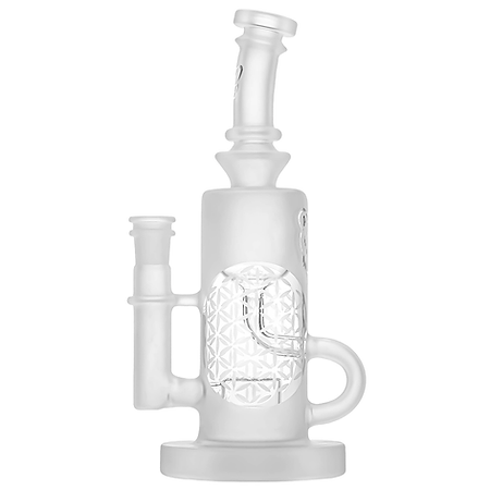 Green Bear Glass Seed Cycler — Sandblast finish recycler dab rig, alternate angle