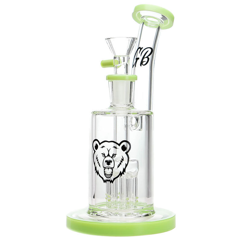 Green Bear Glass Tree Bubbler — tree perc glass bubbler, hero shot