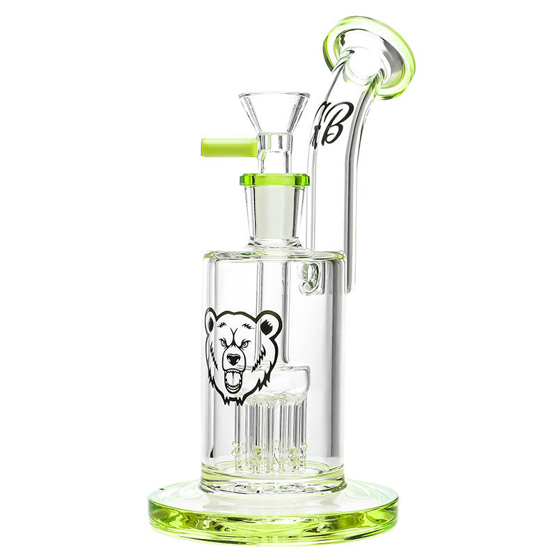 Green Bear Glass Tree Bubbler — tree perc glass bubbler, alternate angle