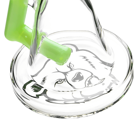 Green Bear Glass Z Jammer — Slime Green colorway jammer dab rig, alternate angle