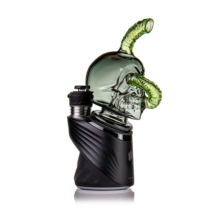 MJ Arsenal Grim Ripper Peak Top attached to Puffco Peak vaporizer – limited edition Halloween glass attachment