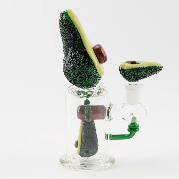 Empire Glassworks - Avocadope Mini Rig features a hand-blown avocado design with a diffused downstem, ideal for stylish water pipe sessions.
