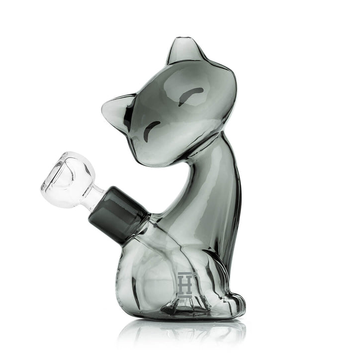 Hemper Alley Cats bong from the side with the bowl and downstem fitted