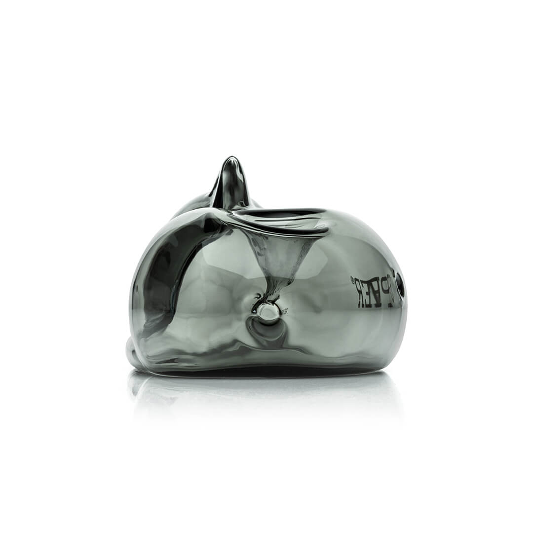 Hemper Alley Cats Hand Pipe – side profile of the curled sleeping cat silhouette.