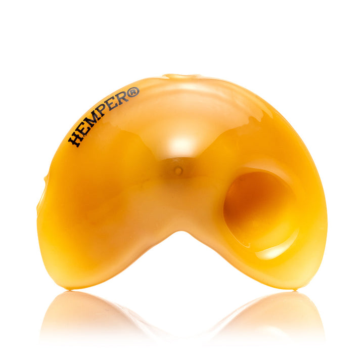 Hemper Fortune Cookie Hand Pipe, top view of the 3-inch folded glass cookie form.