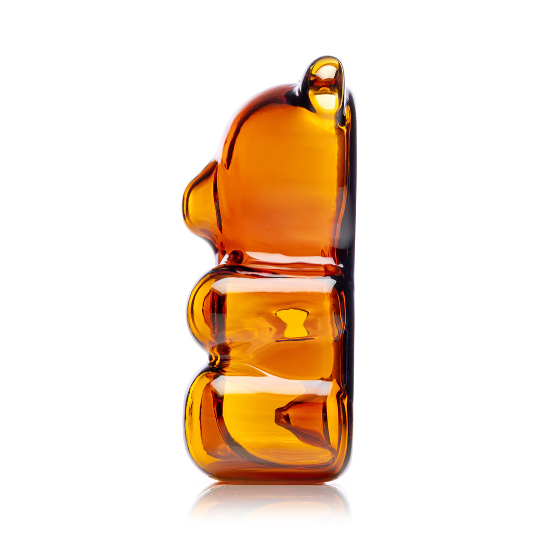 Hemper Gummy Bear Hand Pipe – left side profile showing the flat slab body.