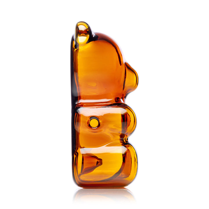 Hemper Gummy Bear Hand Pipe – right side view showing the round carb hole.