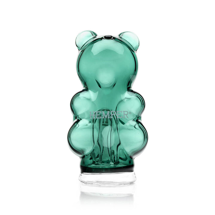 Hemper Gummy Bear Peak Top rear view, showing the mouthpiece and the back of the sculpted form