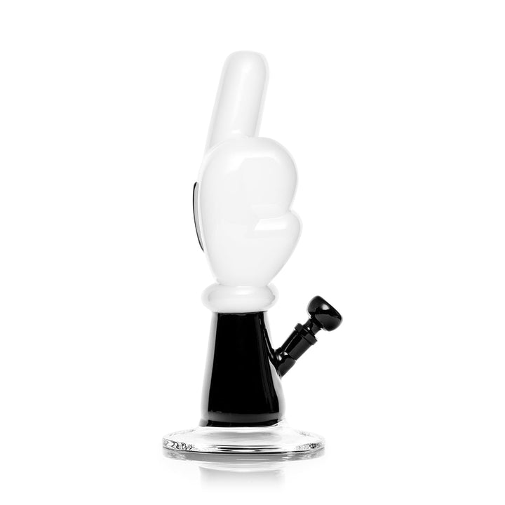 Hemper High Jinx Cartoon XL bong in three quarter view on its clear glass foot