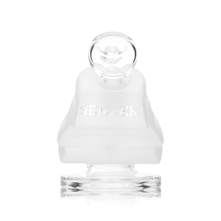 Back of the Hemper Jurassic Spark Dinosaur Skull bong with the embossed Hemper mark