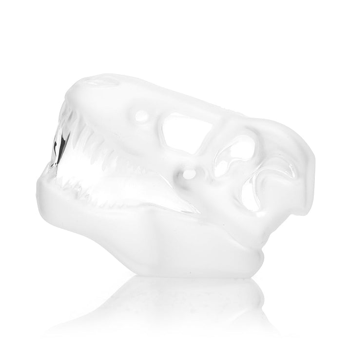 Hemper Jurassic Spark Skull hand pipe from the opposite profile