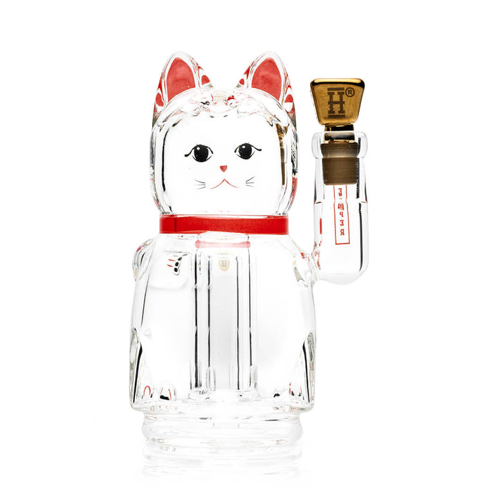Hemper Lucky Money Cat Peak Top at an angle with the gold Hemper mouthpiece