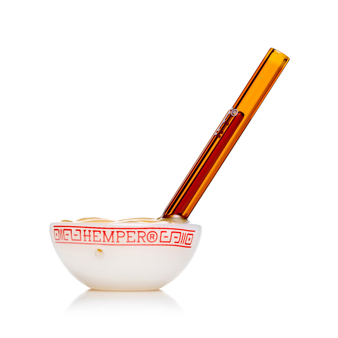 Back of the Hemper Ramen Bowl hand pipe with the Hemper bowl lettering