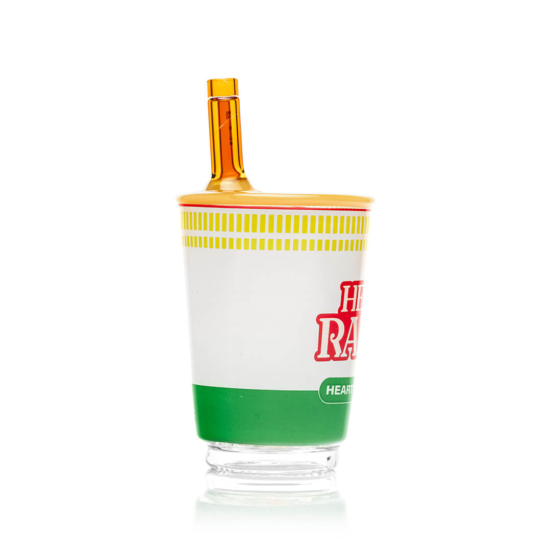 Hemper Ramen Peak Top at an angle showing the green and white cup print