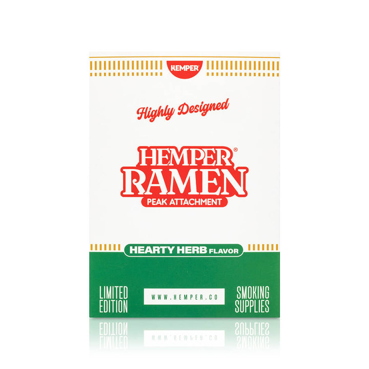 Hemper Ramen Peak Top retail box, Hearty Herb Flavor limited edition