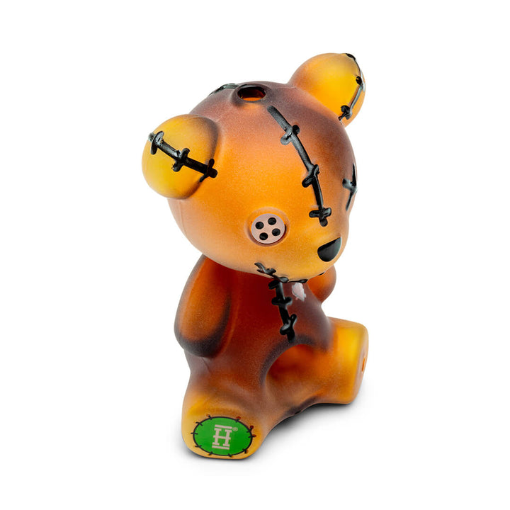 Hemper Scare Bears Teddy Bear hand pipe in three quarter view