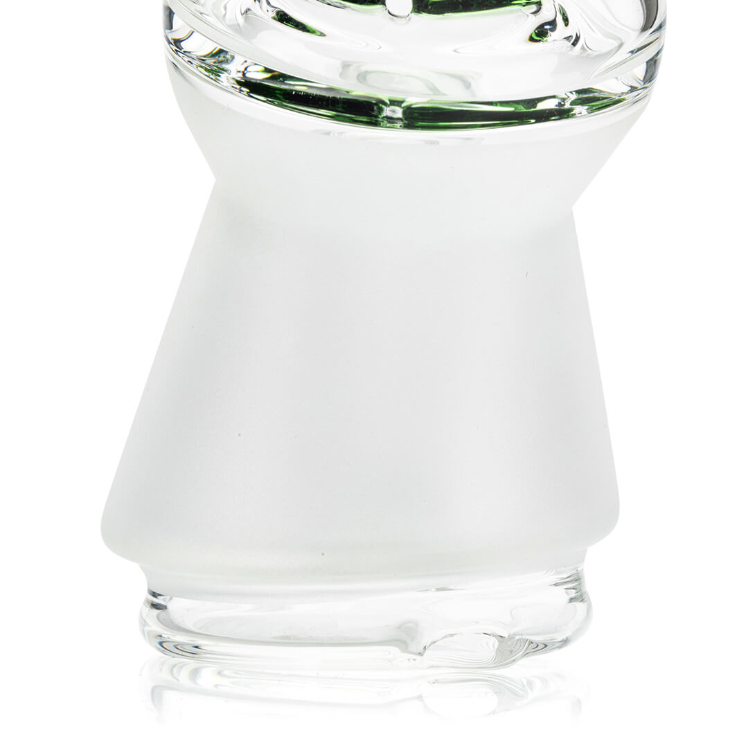 Close detail of the frosted glass base of the Hemper That 70&