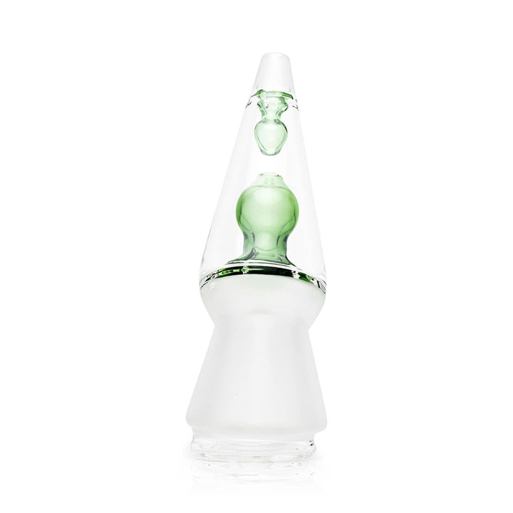 Hemper That 70's Peak Top, glass lava lamp attachment with a green blob and frosted base