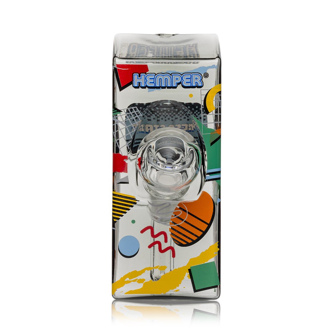 Back of the Hemper Totally Rad Arcade bong with the Hemper marquee print