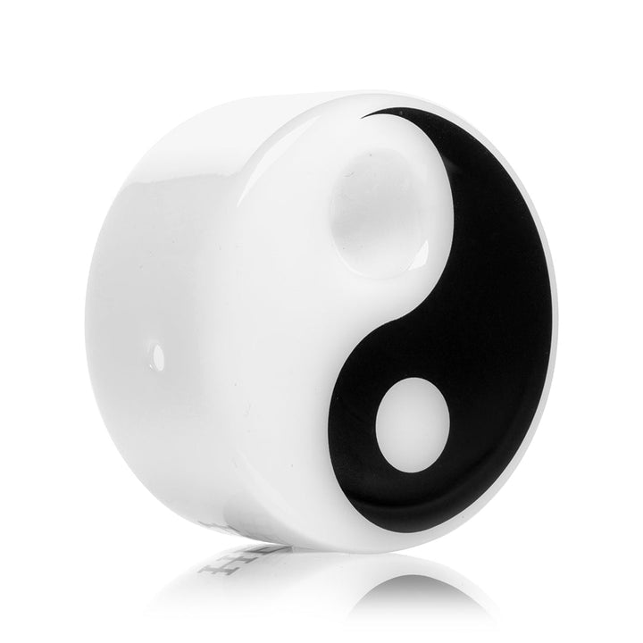 Hemper Zen Yin-Yang hand pipe at an angle showing the disc thickness